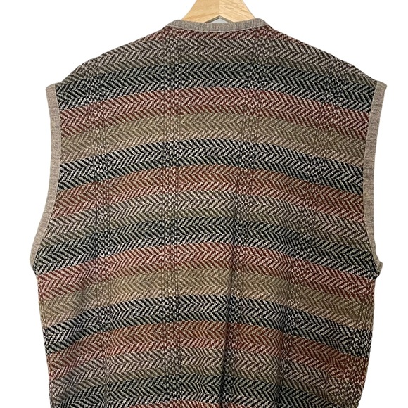 Maglificio Florence VTG Wool Button Front Sweater Vest Size L Grandpacore - Picture 4 of 6